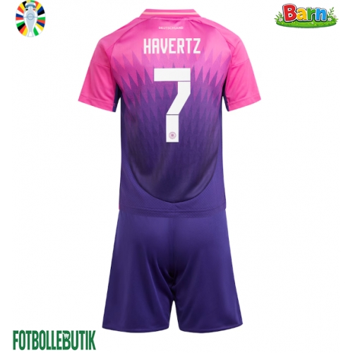 Tyskland Kai Havertz #7 Bortaställ Barn EM 2024 Kortärmad (+ Korta byxor)